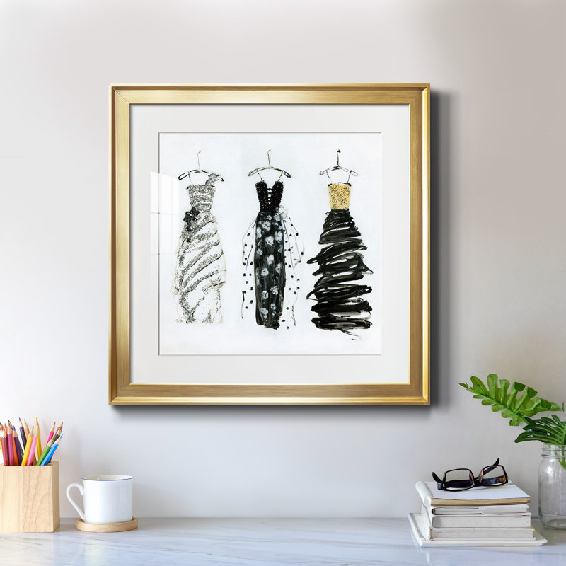 Bling Night out II - peinture encadrée, H 17,5 po x l 17,5 po x P 1,5 po, Encadrement doré