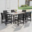 Chaises de patio en PEHD toutes saisons avec finition texturée en bois, tissu textilène confortable de première qualité-586758295