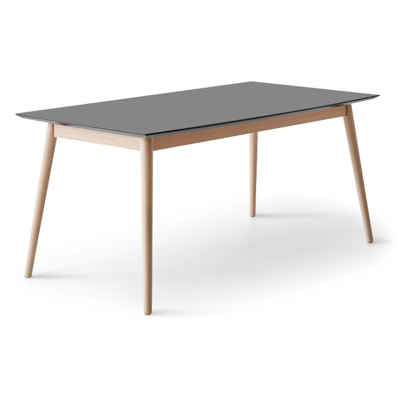 Meza Boat Extendable Dining Table with Oak legs, 210 cm L x 100cm W, Grey