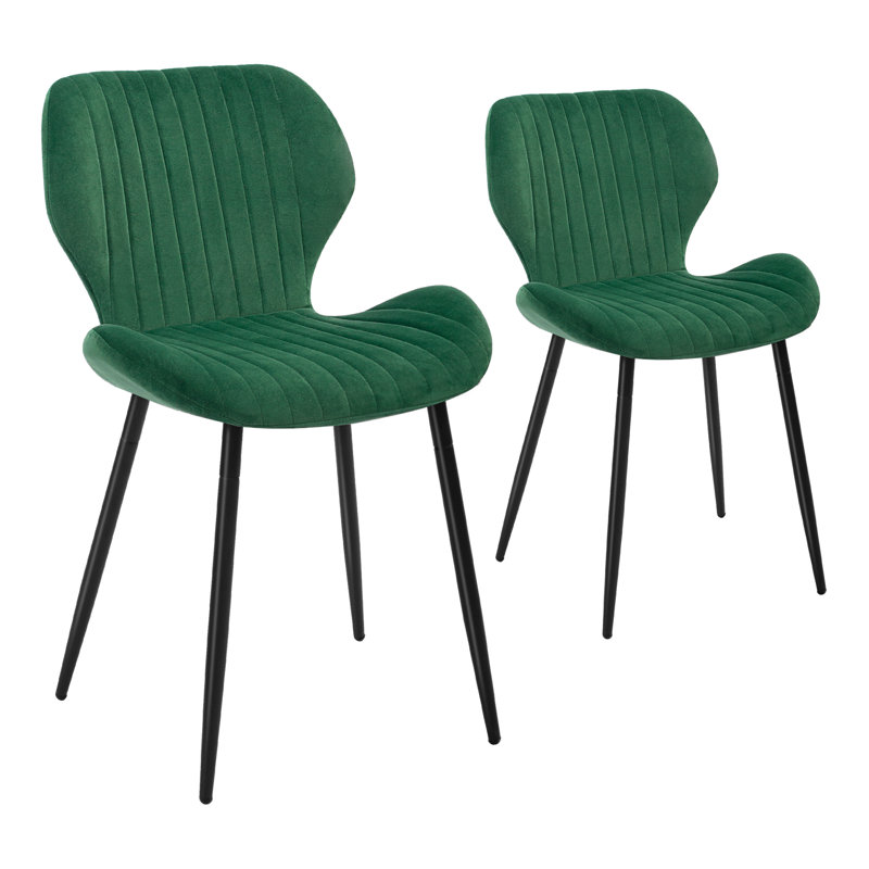 Chaise d'appoint en velours Jonneke, Vert, Noir