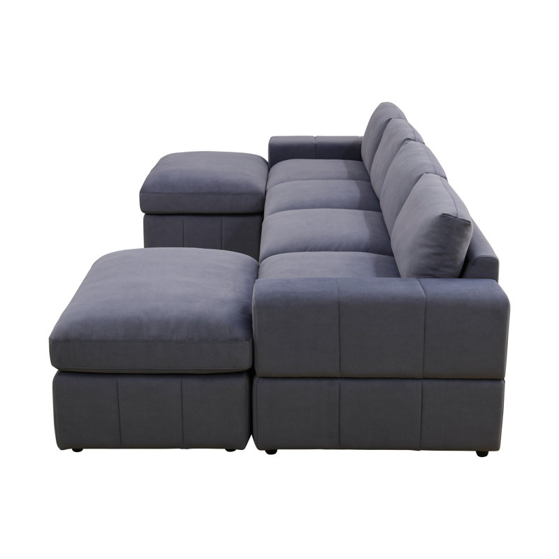 Canapé modulaire réversible en tissu de qualité supérieure avec repose-pieds de 104 po de largeur 104 po