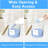 Laundry Room Organization Set With Bamboo Lids - 4-Piece Detergent Jars, Dryer Sheet Box, Labels & Scoops, Clear Plastic Storage For Pods, Powder & Scent Boosters