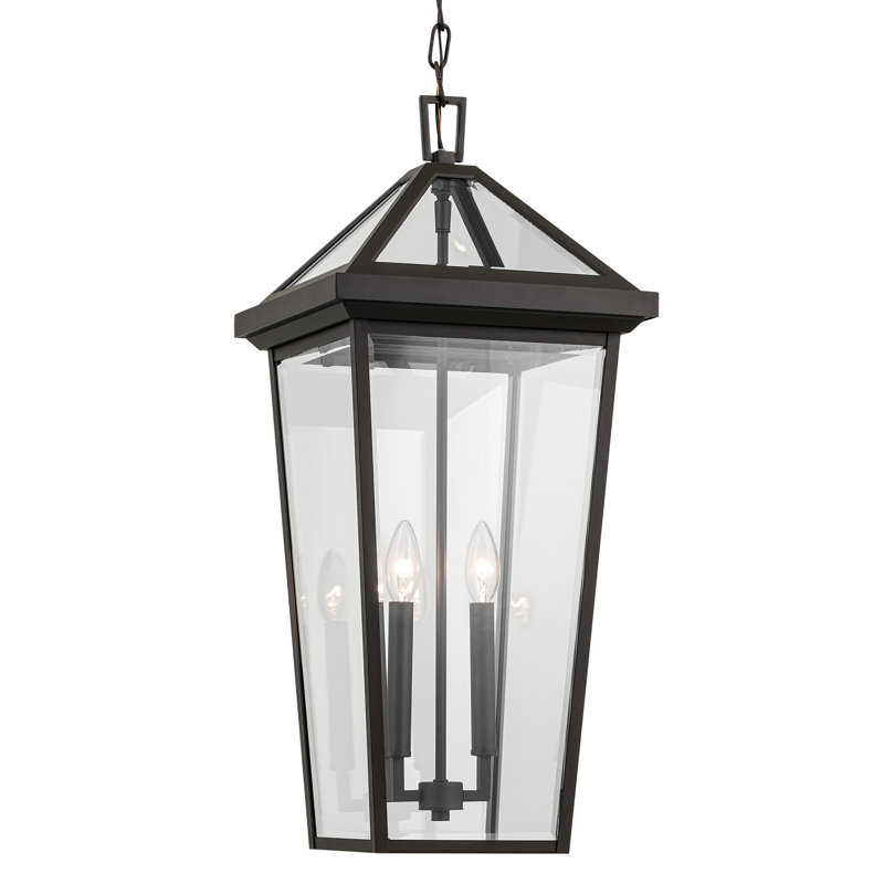 Luminaire suspendu d'extérieur H 29,75 po Kiyono, Bronze vieilli