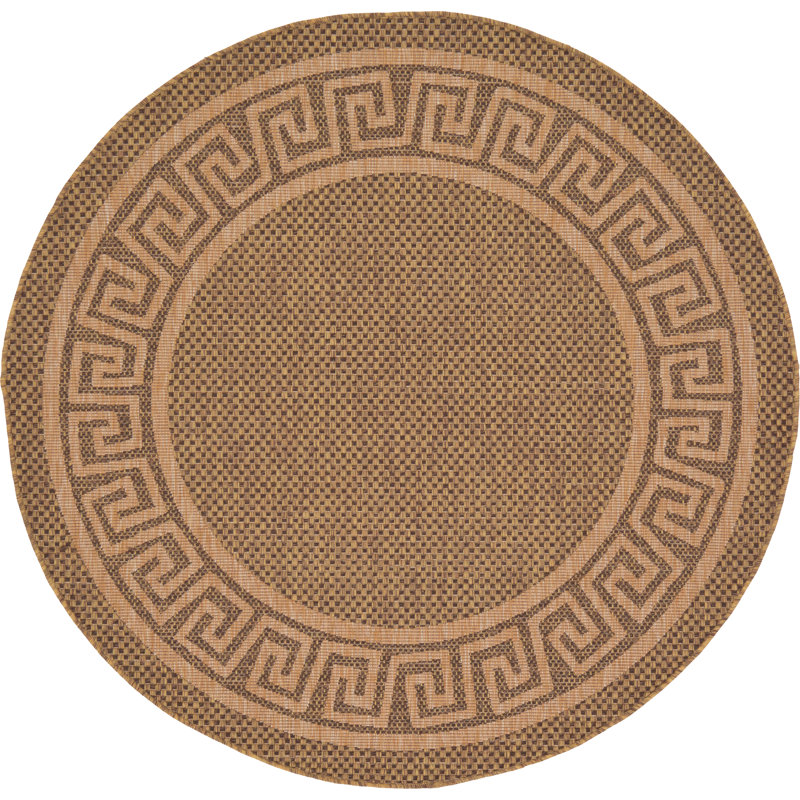 Tapis d'intérieur / extérieur brun Flint, Rond 6 pi 1 po