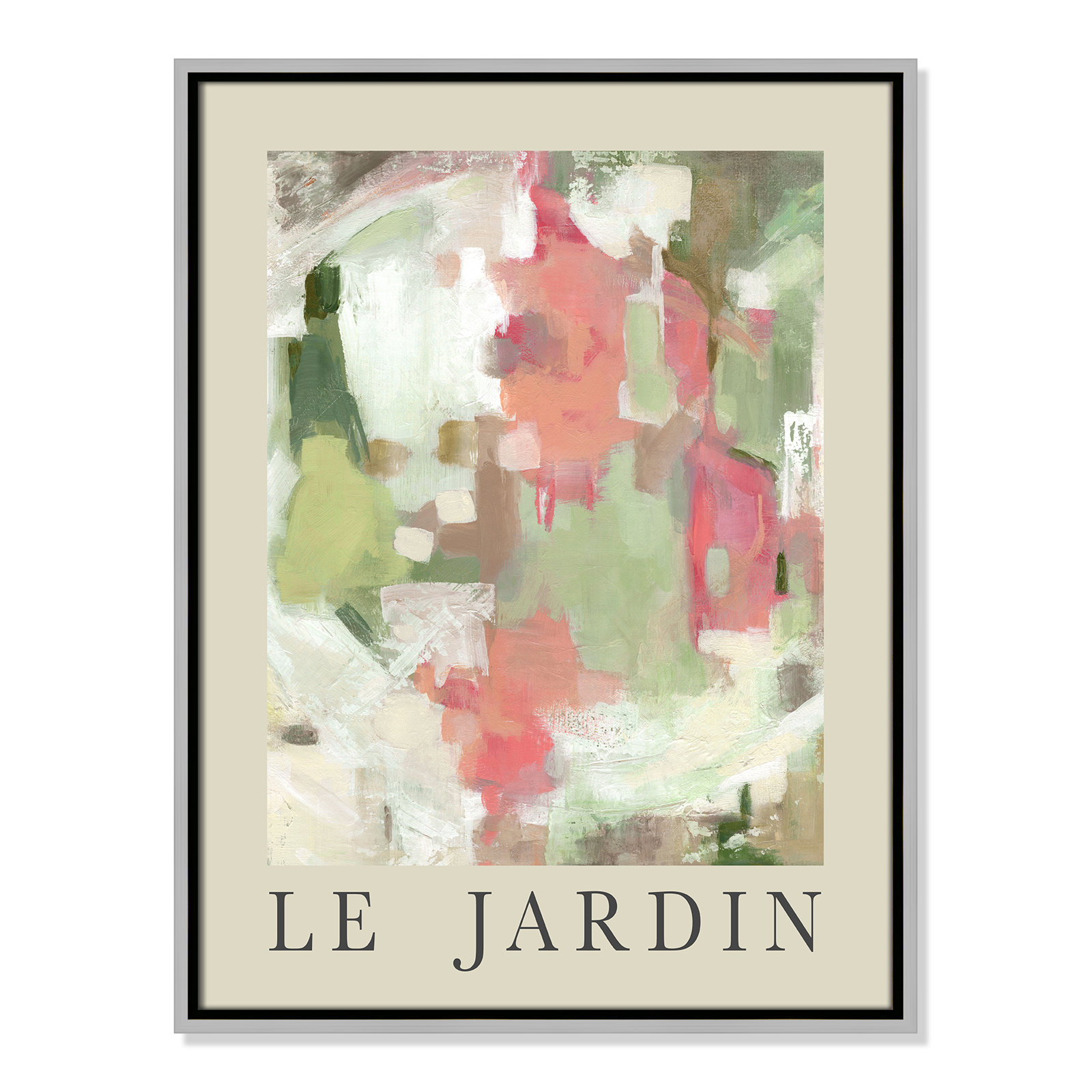 Riya "Le Jardin" Print by Carol Robinson, Silver Floater Frame, No, 25.5" H x 19.5" W x 2" D