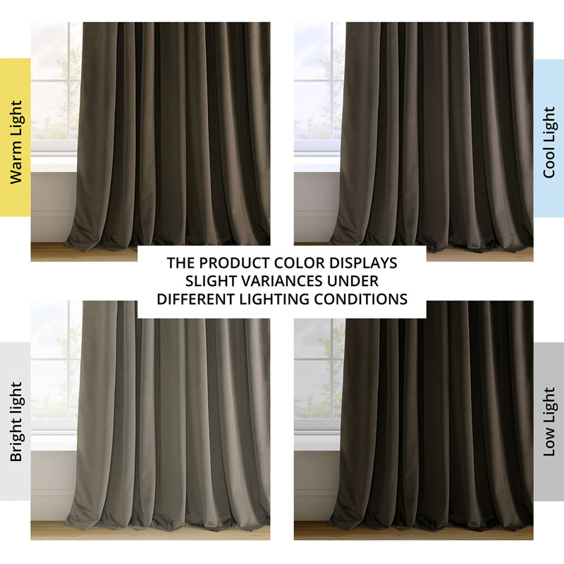 Olivia Velvet Blackout Curtain (1 Panel), Java, 50" W x 120" L