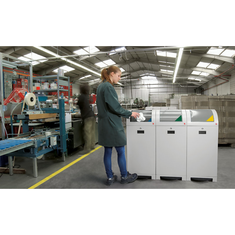 Aluminum Step On Recycling Bin - 70L