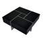 Table basse Design avec 4 compartiments de rangement cachés, plateau coulissant extensible carré, finition UV ultrabrillante pour les salons modernes