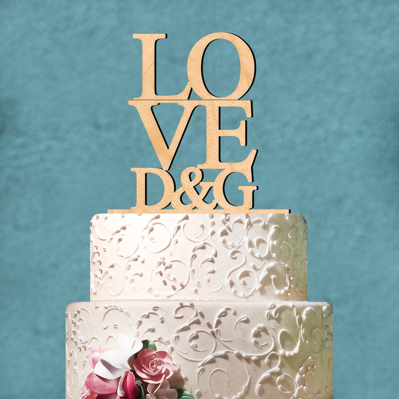 Love Cake Topper, Oui, Naturel
