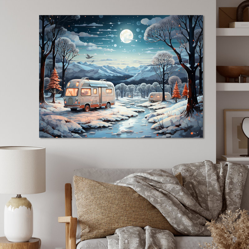 " Campingtravel Winters Whisper V ", 24" H x 32" W x 1" D, Wrapped Canvas