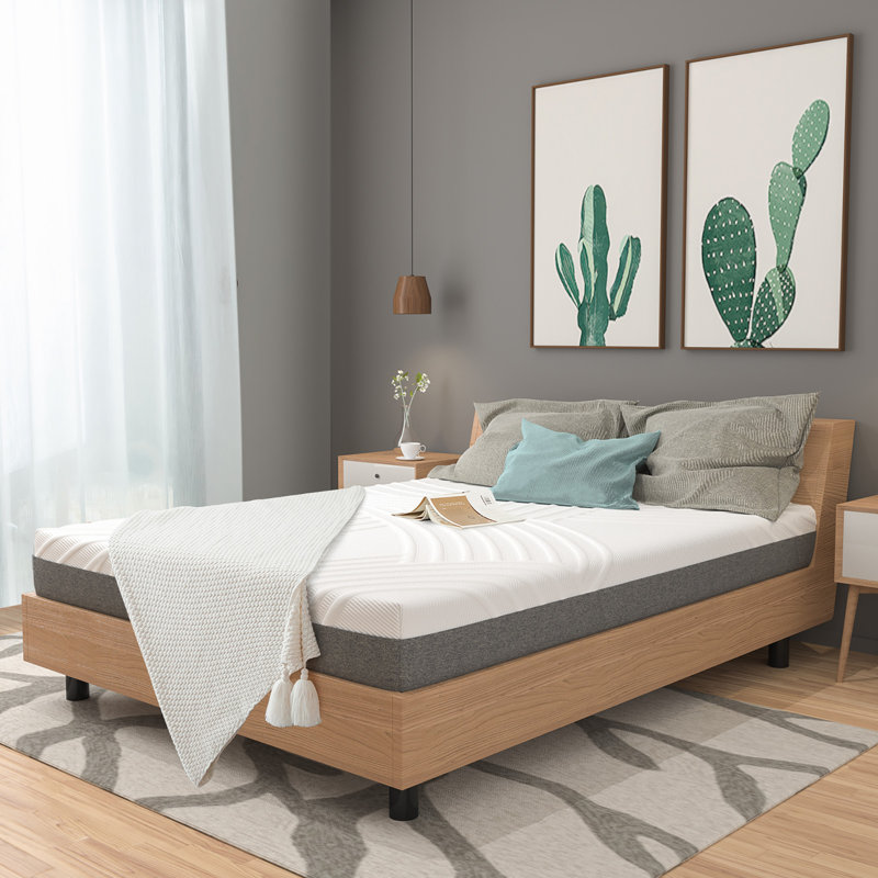 Costway 8 po. Jacquard matelas en mousse viscoélastique imprégnée de gel et charbon de bambou moyen ferme, Grand