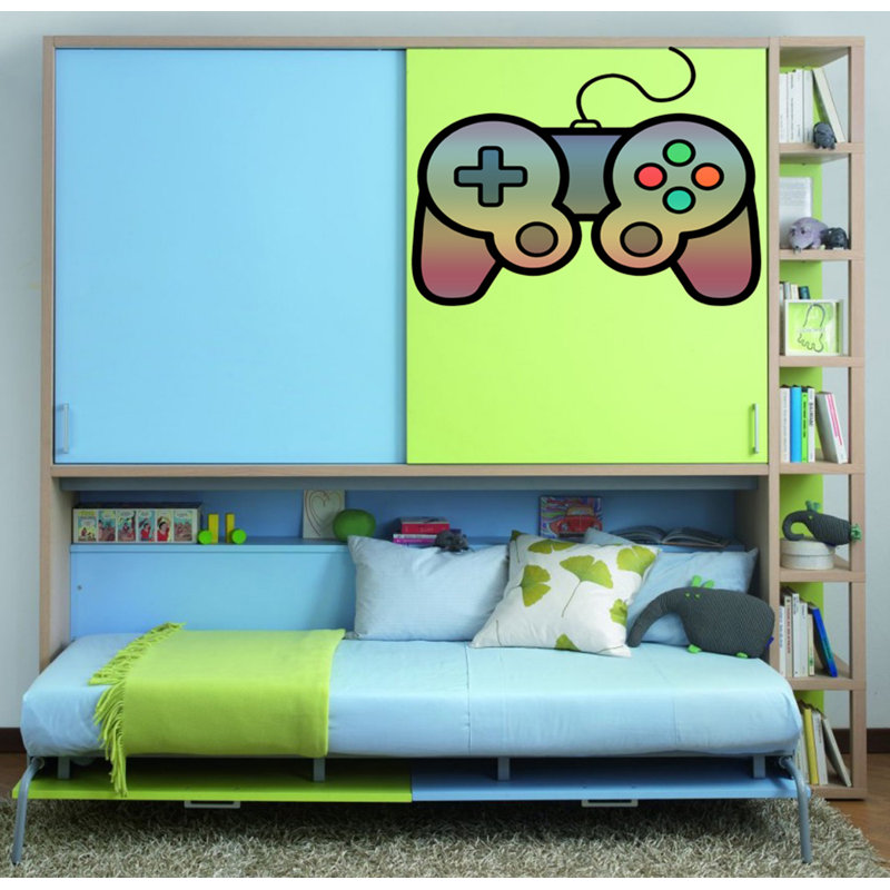 Adhésif décoratif manette colorée - Autocollant de jeu amusant pour chambre d'enfant et décoration de salle de jeux GD530