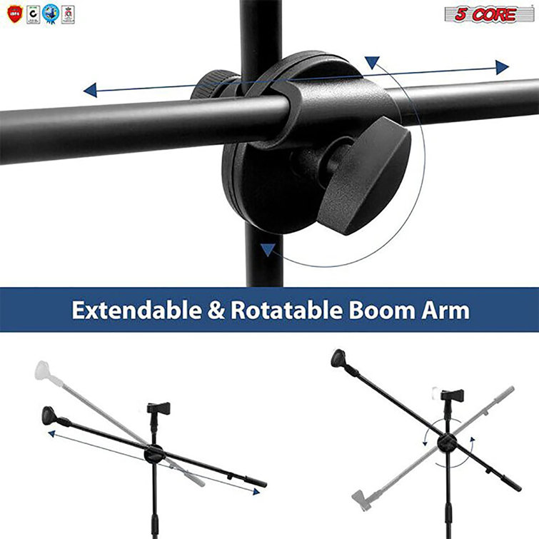Microphone Stand Clip 90-degree Stage Studio Holder Boom Arm