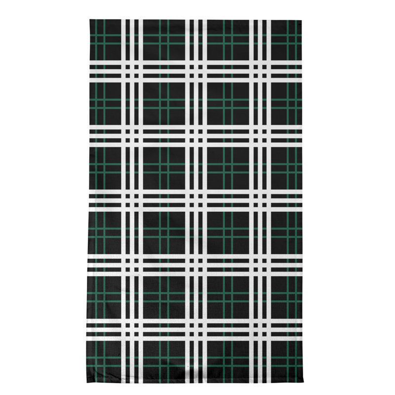 Torchon de luxe New York Fly football, Noir / Blanc / Vert, Mélange de coton