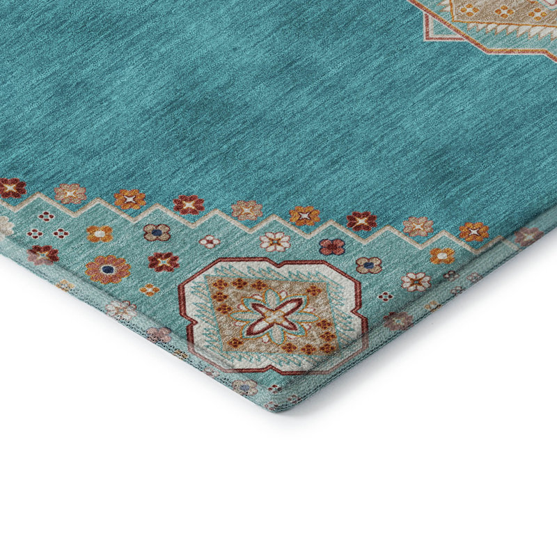 Tapis oriental Guada AMF1014 lavable à la machine de qualité supérieure, Rectangle 10 pi x 14 pi
