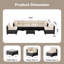Ensemble de conversation d'extérieur modulaire en rotin 7 pièces avec coussins - noir / beige-242393099