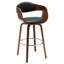 Swivel Upholstered Counter Stool with Solid Wood Frame-605559189