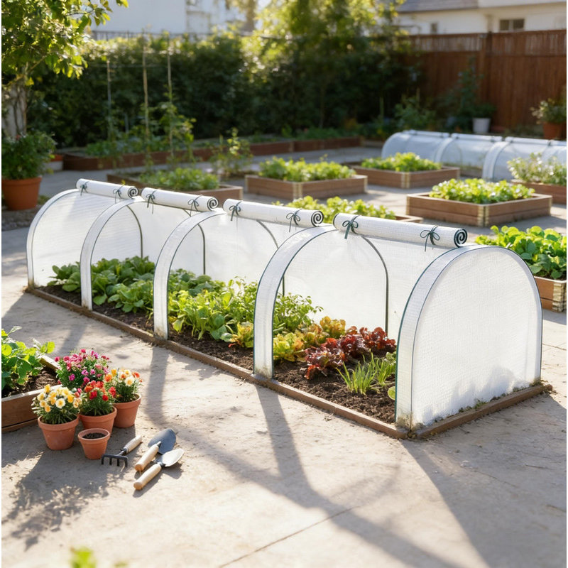 Portable Greenhouse, Wide Mini Greenhouse, White, White