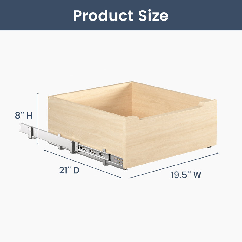 Tiroir de cuisine en bois, H 8 po x l 19,50 po x P 21 po