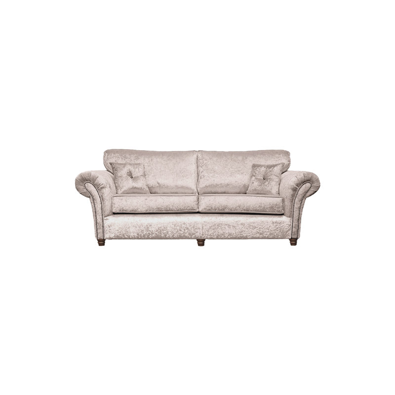 Maritza 3 Seater Velvet Sofa, Champagne, Brown