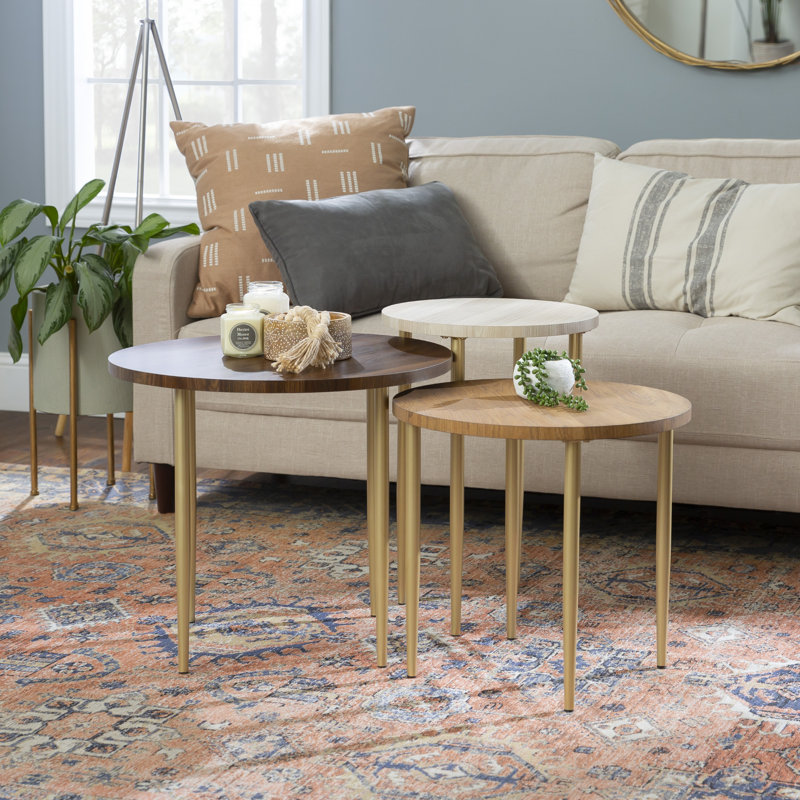 Schmid Nesting Coffee Table, Goldtone
