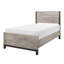 Deena Twin Panel Bed, Painted Metal Finish Bands, Dual-Tone Grey Wood