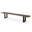 Banc de salle à manger 102 po Cid Xue, plateau rectangulaire brun à bord vif, métal noir-98929133