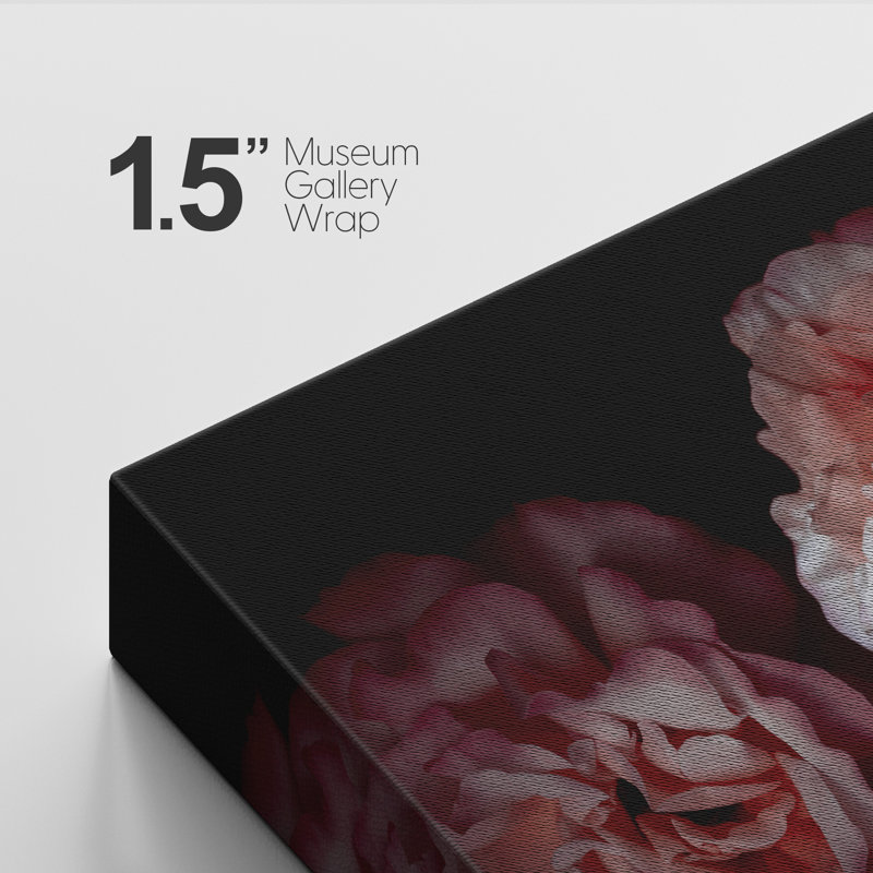 Fleurs de pivoine rose rouge, images florales, photographie, décoration murale de salon, Toile tendue, H 48 po x l 32 po