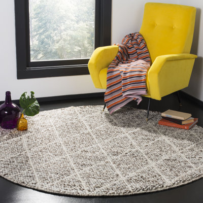 Tapis géométrique en laine / coton tissé à la main Huberty