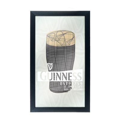 Guinness Line Art Pint Rectangle Mirror