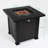 28inch Square Steel Gas Pit Table, Propane Fueled, 40000btu, No Windshield Fire Table Steel, Propane, Approved, Rain Guard