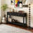 Narrow Wooden Console Table with Drawers and Storage Shelf, Perfect for Entryway, Hallway, and Living Room Decor in Black