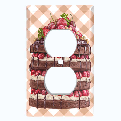 Plaque murale à 1 sortie pour gâteau aux fraises et au chocolat Layered