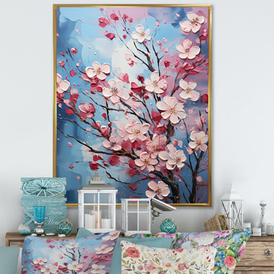 «Blue and Pink Dogwood Blossoms I», reproduction sur toile