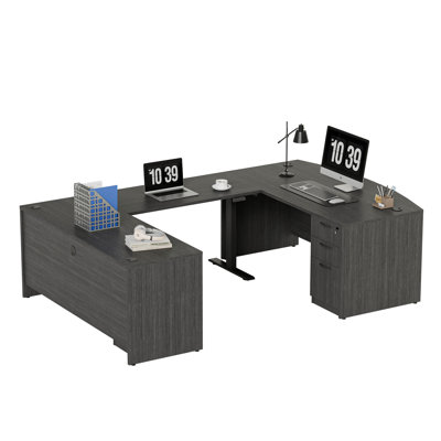 Adjustable Height U-Shaped Executive Desk