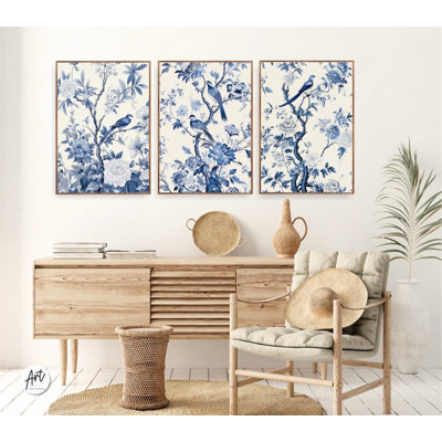 Ensemble de 3 affiches ou toiles botaniques antiques