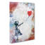 The Girl With A Red Balloon In Abstract by Banksy - Wrapped Canvas Painting-55302183