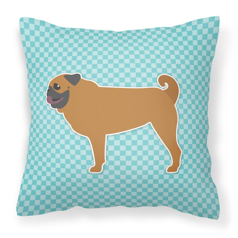 Coussin décoratif intérieur/extérieur carlin, H 18 po x l 18 po x P 3 po, Bleu