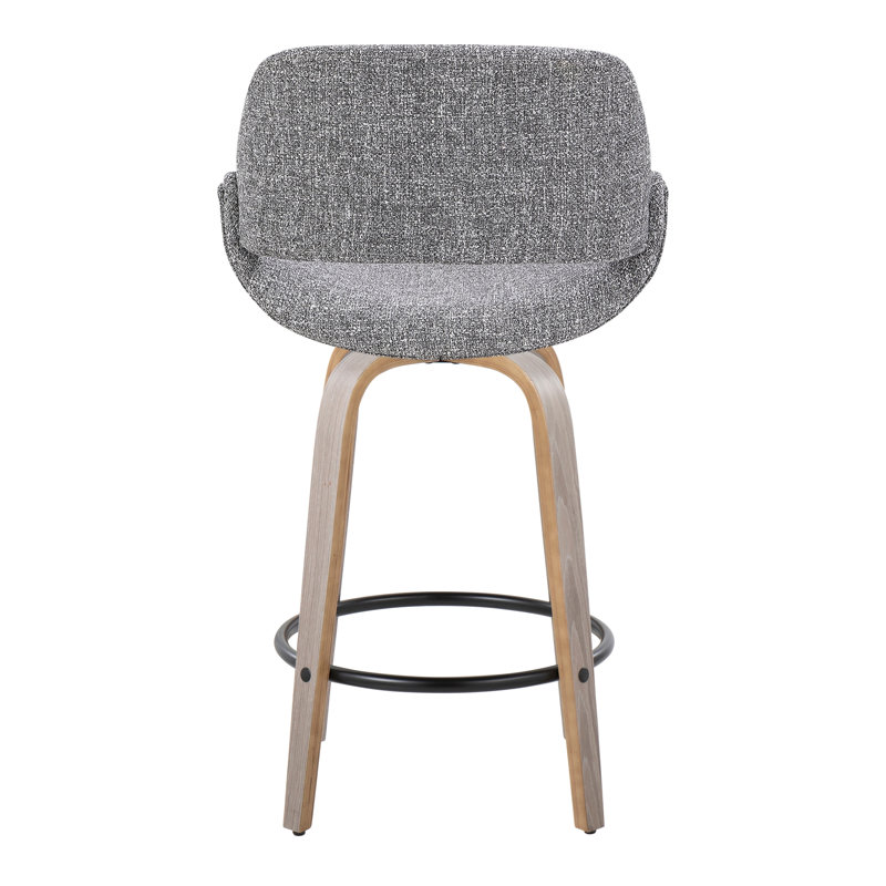 Tabouret de comptoir Mid-Century moderne à hauteur fixe avec pivot, Naturel