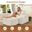 Canapé modulaire en velours côtelé moderne avec repose-pieds en moelleux avec repose-pieds amovible-678284986-681116880