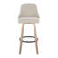 Tabouret de bar clouté 30 po à hauteur fixe avec pieds en bois cintré et repose-pieds rond - ensemble de 2-109576229-109576228