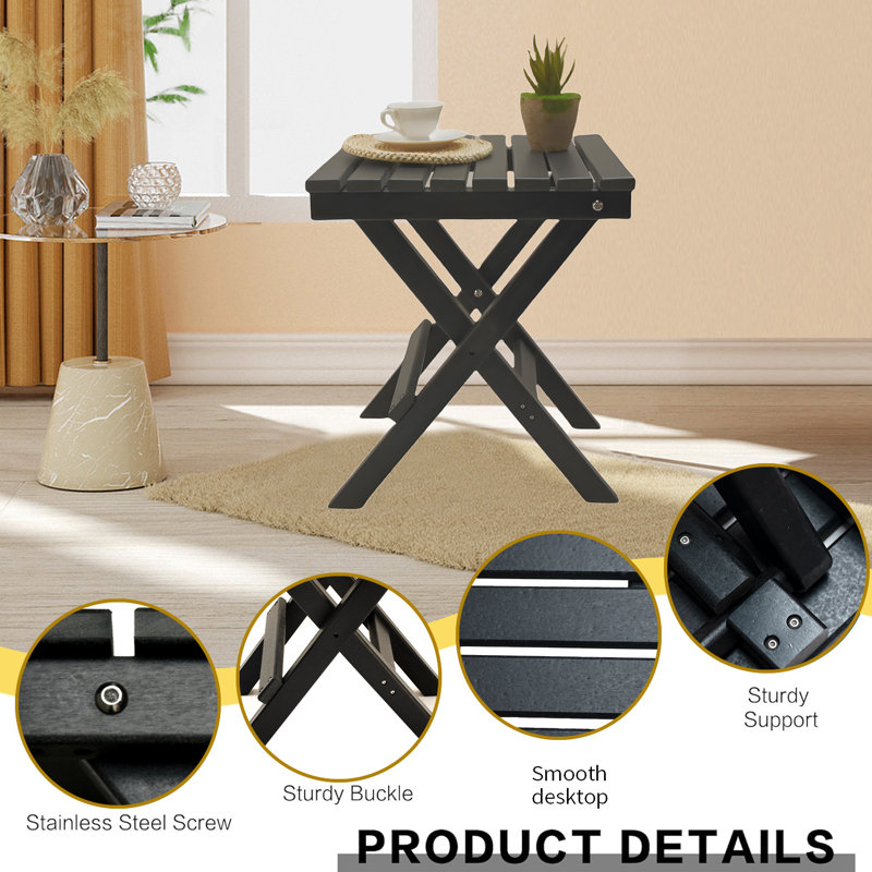 Petite table d'appoint Hdpe, Noir