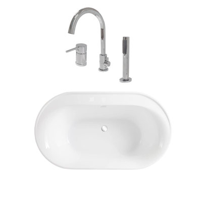 60'' x 32.50'' Freestanding Soaking Acrylic Bathtub