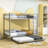 Twin Over Twin Metal Standard Bunk Bed With Twin Size Trundle-676351515
