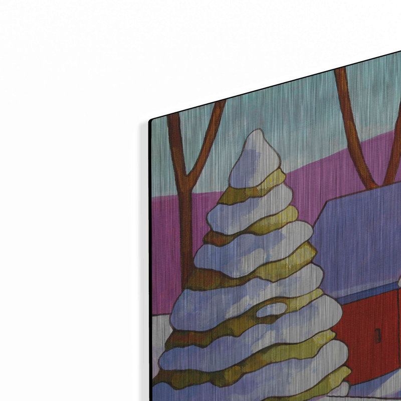  «Snow House View» par Cathy Horvath-Buchanan, art mural en métal, H 24 po x l 36 po