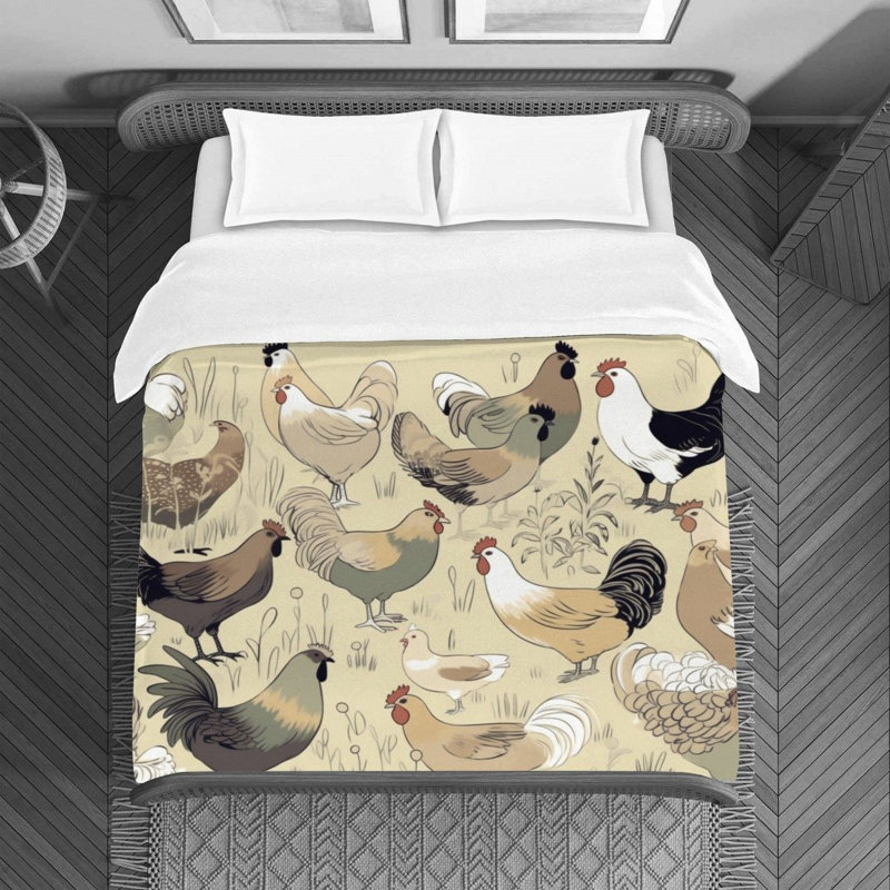  Housse de couette Chicken Bedding, Housse de couette pour grand lit