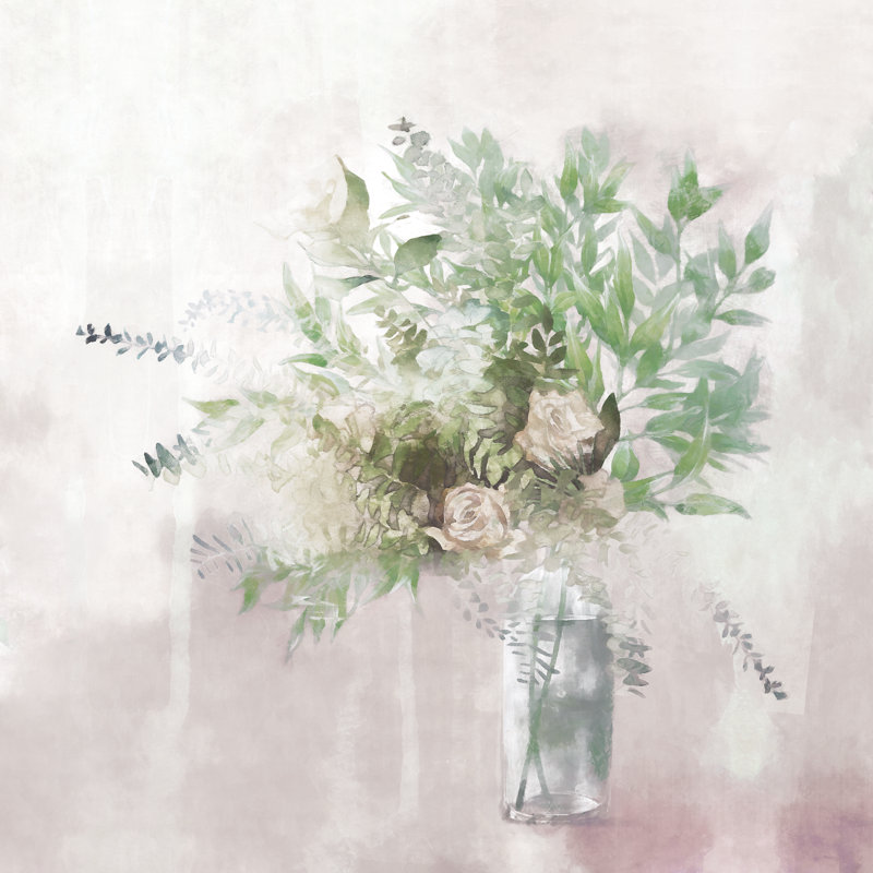Painted Flower Vase - Wrapped Canvas Painting, 30cm H x 30cm W x 3.8cm D