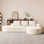 Canapé modulaire en chenille 3 places en L avec coussins Modern L-1579773488