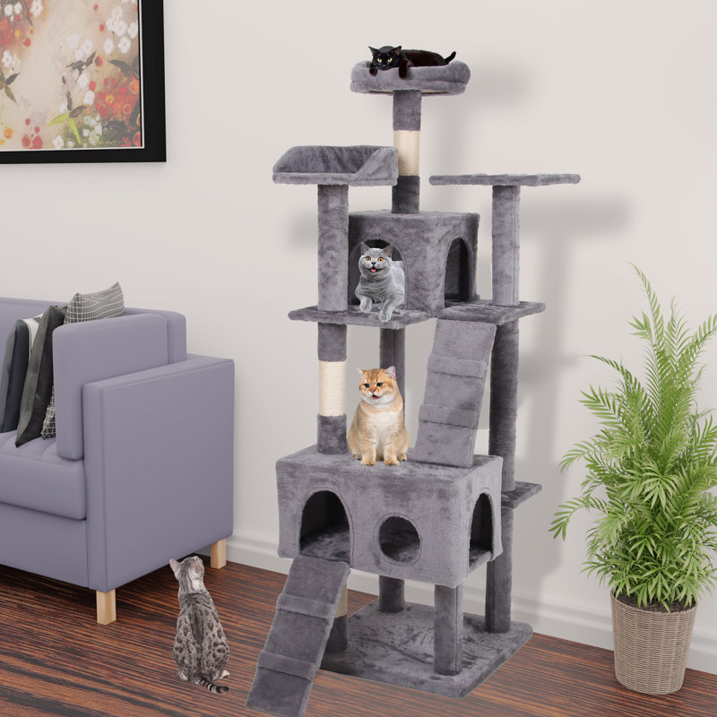 Arbre à chat Colne, Gris, H 63 po x l 19,7 po x P 19,5 po