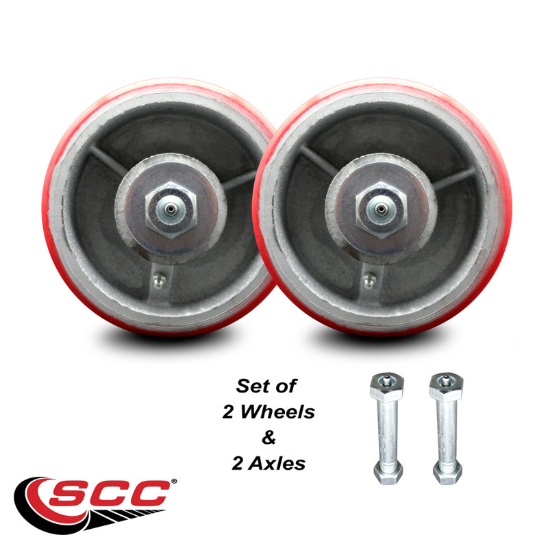 Ensemble de roues de rechange pour mini-contenant de rangement Go Go avec écrous d'essieu Zerk-SCC / GOM-SCC-PUR630-RS-2-ZAN345-2